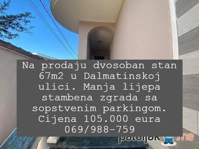 Na prodaju dvosoban stan 67m2 u Dalmatinskoj ulici