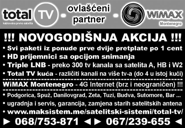 Total TV - Novogodišnja akcija !!!