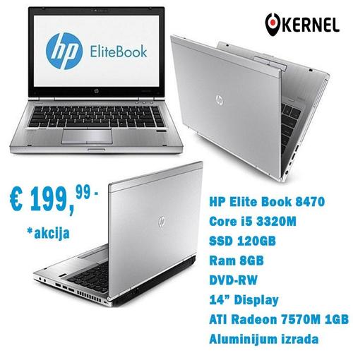 HP EliteBook core i5 3320, ram 8GB, SSD 120GB..... Punjači z