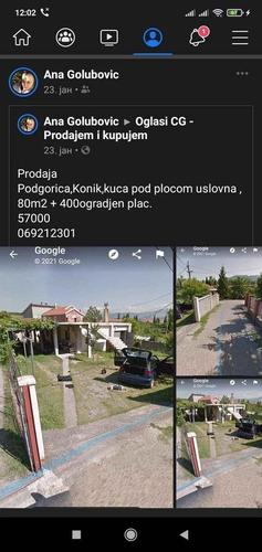 Podgorica,Konik,kuca pod plocom 100m2,plac 460m2