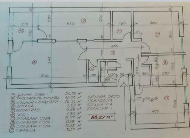 Prodajem trosoban stan 88m2 1/1 prizemlje Stari Aerodrum Pod