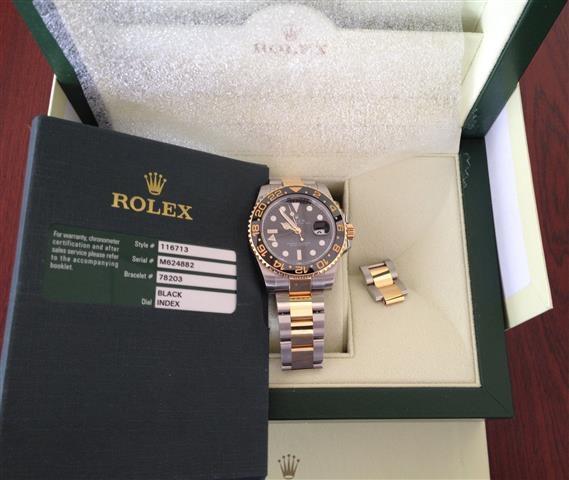ROLEX 18K/SS GMT MASTER II CERAMIC 116713