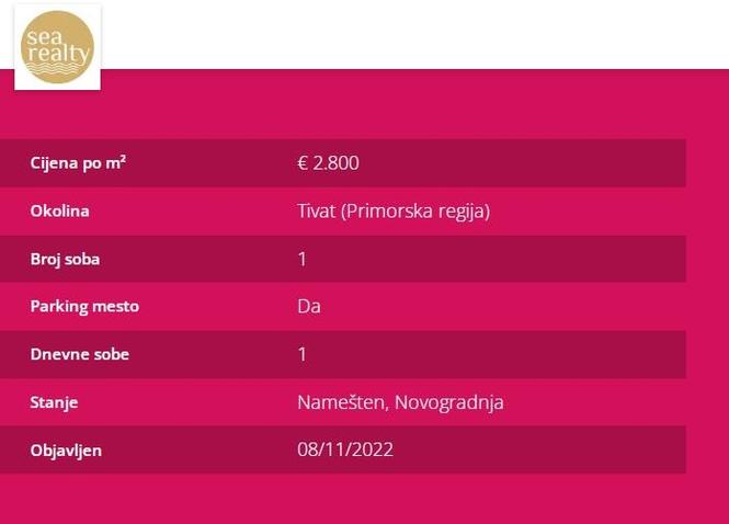 Stan na prodaju Tivat