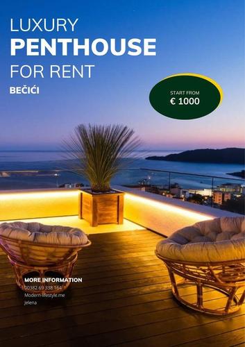 Luxury penthouse for rent Becici
