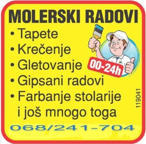 MOLERSKI, farbarski i gipsarski radovi