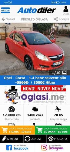 Opel korsa OPC 1.4 benzin plin sekvent 2008god
