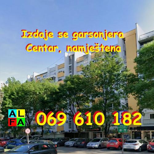 CENTAR:  : Izdaje se garsonjera za 300 €, namještena