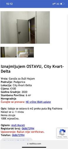 Izdaje se ostava 6 m2 bez struje