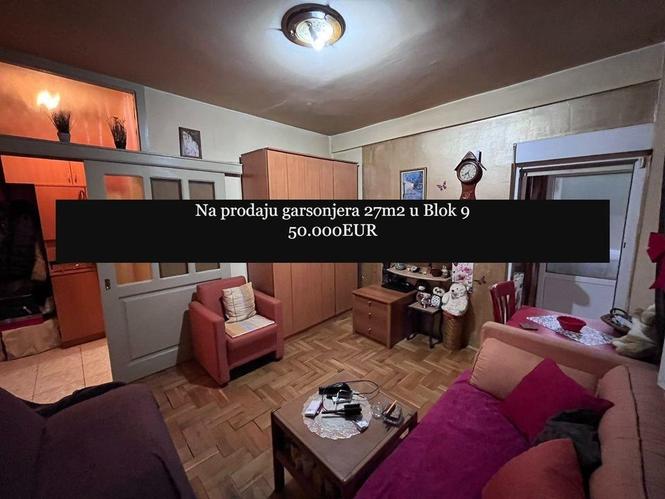 Na prodaju garsonjera 27m2 u Blok 9