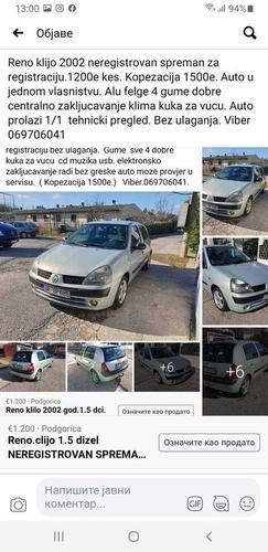Reno klijo1.5.dci neregistrovan moze zamjena