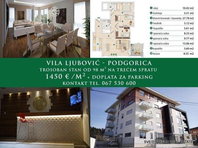 Stan površine 98m2 smješten pored brda Ljubović