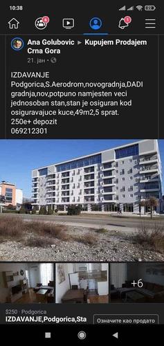 Izdavanje,Podgorica,Stari Aerodrom,Dadi gradnja,jednosoban n