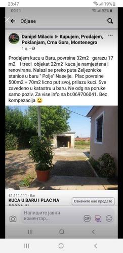 Kuca sa placem BAR  POLJE.