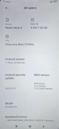 Redmi Note 8 , 4/64 GB