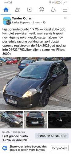 Fijat grande punto 1.9 96 kw dizel 2006 god