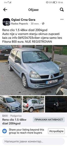 Reno clio 1.5 48kw dizel 2004god