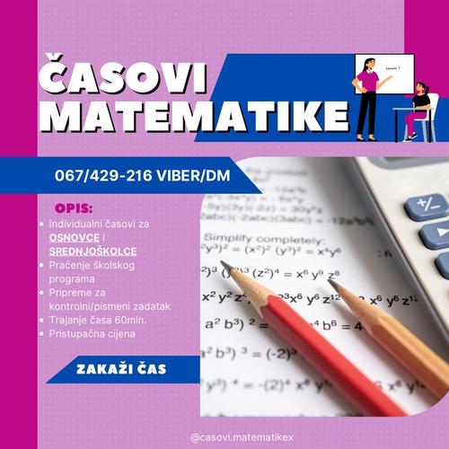 Časovi matematike za osnovce i srednjoškolce