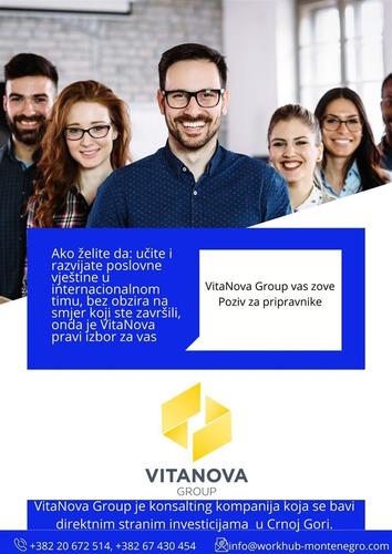 VitaNova Group, Podgorica traži pripravnike 